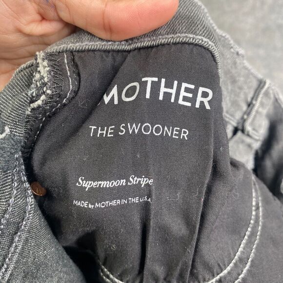 Mother Denim The Swooner High-Rise Side-Stripe Jeans in Supermoon Stripe size 29 - Picture 10 of 15